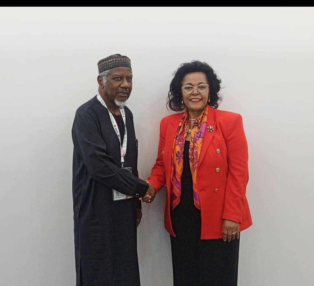 Mansur Ahmed, Special Adviser to the President of Dangote Group, Aliko Dangote, receiving the Chief Executive Officer of the African Union Development Agency (AUDA-NEPAD), Nardos Bekele-Thomas (right) at the ongoing 2025 Intra African Trade Fair holding at Algiers, Algeria…Weekend Mansur Ahmed, Special Adviser to the President of Dangote Group, Aliko Dangote, receiving the Chief Executive Officer of the African Union Development Agency (AUDA-NEPAD), Nardos Bekele-Thomas (right) at the ongoing 2025 Intra African Trade Fair holding at Algiers, Algeria…Weekend